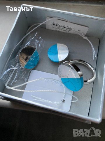 Пръстен с тюркоаз Calvin Klein /нов/, снимка 4 - Пръстени - 33882814