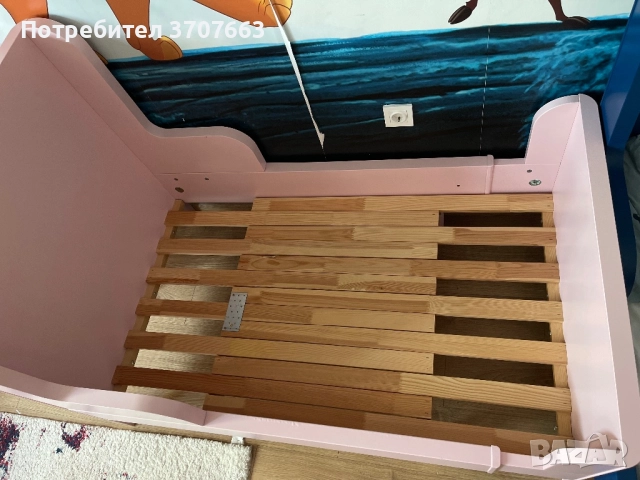Разтегателно легло - розово BUSUNGE, снимка 2 - Мебели за детската стая - 51706419