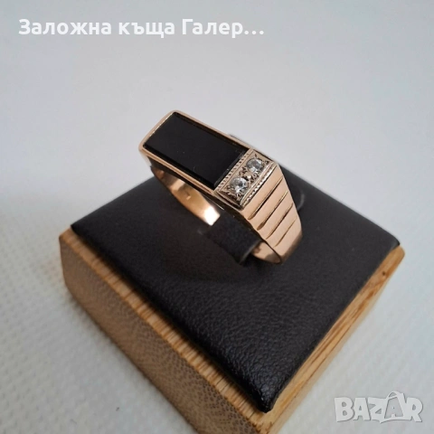 Мъжки златен пръстен с фианити, 3,12г – стил и сила