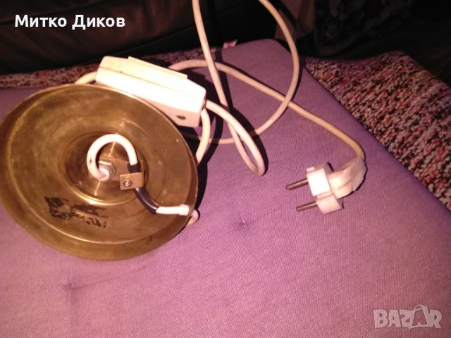 Стара настална ретро нощна лампа от соца с порцелан, снимка 7 - Други стоки за дома - 42797171