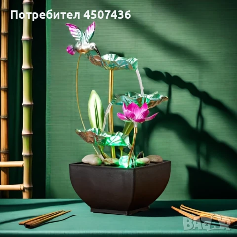 USB 3-степенен релаксиращ настолен, светлинен водопад-фонтан 