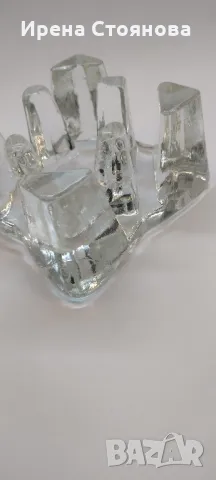 Стъклена поставка за чаена свещ/подгрев за чайник, масивно пресовано стъкло. , снимка 13 - Декорация за дома - 49377456