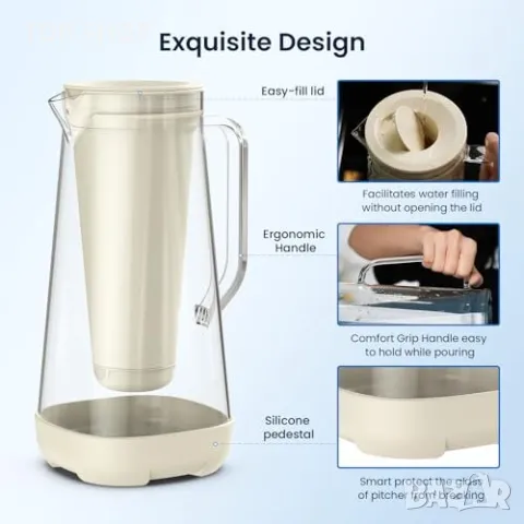 Нова 3L Филтрираща Кана за вода Елегантен Дизайн, Ефективна Филтрация, снимка 3 - Други стоки за дома - 49567149