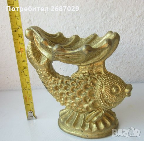 Златна рибка метал фигура пластика поставка, риба , снимка 5 - Статуетки - 31174930