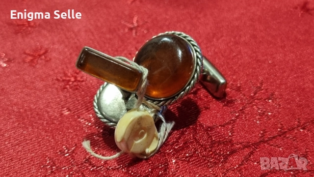 Стари,Дамски Бутонели с Кехлибар ., снимка 4 - Антикварни и старинни предмети - 52528199