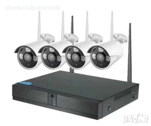  Комплект 4 безжични камери с NVR устройство, Външен и Вътрешен монтаж. , снимка 3 - Комплекти за видеонаблюдение - 39160431