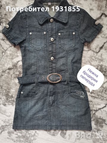 Дънкова рокля 10г, снимка 2 - Детски рокли и поли - 35095310