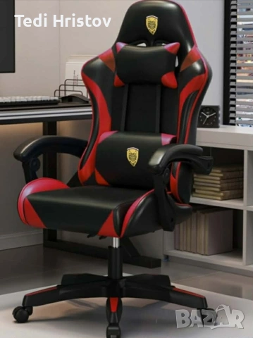 ❗Ергономичен геймърски стол с поставка за крака – комфорт и стабилност за дълги часове без болка