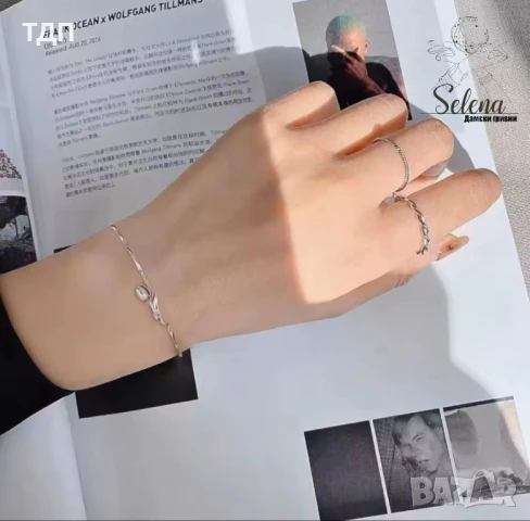 Сребърна гривна "Лале" , снимка 3 - Гривни - 51149165