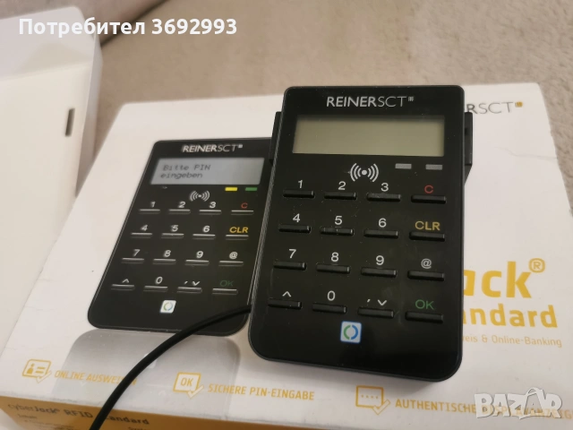 Четец на EU ID карти с чип, Reiner SCT CyberJack RFID Standard, черен, снимка 3 - Друга електроника - 53139163