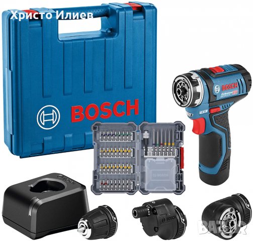 Акумулаторен Винтоверт Bosch 12V 15 FC 3 Патронника и аксесоари Батерия Зарядно Куфар Bosch