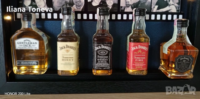 Ръчно изработена LED рамка с мини бутилки Jack Daniel’s, снимка 6 - Колекции - 53356543