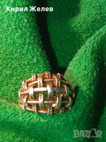 СТАР АЖУРЕН СРЕБЪРЕН ПРЪСТЕН СРЕБРО ВИСОКА ПРОБА с ИНИЦИАЛИ на МАЙСТОРА БП РЪЧНА РЕТРО РАБОТА 49966, снимка 17 - Антикварни и старинни предмети - 49274757