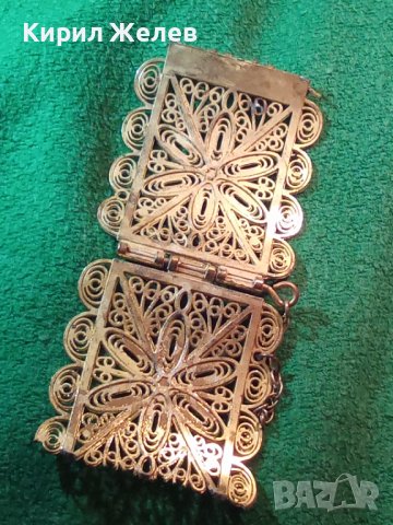 ЧАСТ от ВЪЗРОЖДЕНСКА ФИЛИГРАННА ПОЗЛАТЕНА БРОНЗОВА ГРИВНА с ЩИФТ и ЦИРКОНИ 7111, снимка 6 - Антикварни и старинни предмети - 29564162