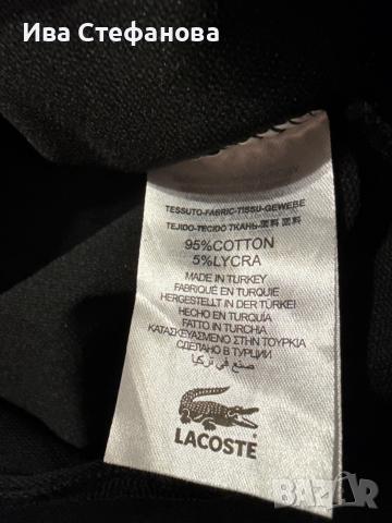 Нова черна спортно елегантна блуза Lacoste Лакоста памук памучна . 100% оригинална, снимка 8 - Блузи - 54139499