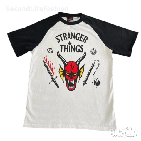 Мъжка тениска Karl Kani x Stranger Things с изображение на демон, памучна, размер M