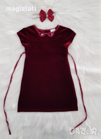 Детска рокля червено кадифе 4 години, снимка 10 - Детски рокли и поли - 42889310