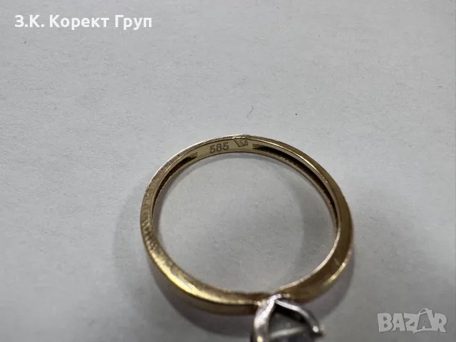Дамски златен пръстен 14К 585-1,20 г, снимка 9 - Пръстени - 55817640