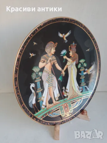 Порцелан чиния, египетска с сериен номер, колекционерска , снимка 3 - Антикварни и старинни предмети - 48718802