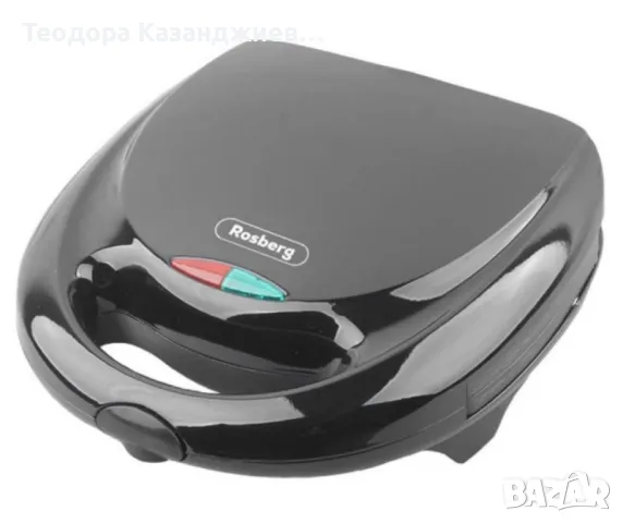 Уред за сладки орехчета Rosberg, 800W, За 12 сладки, Незалепващи плочи, Бял/Черен, снимка 1
