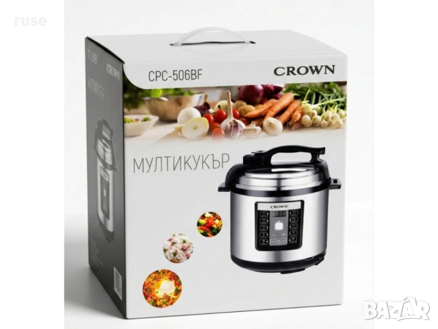 НОВИ! Мултикукър под налягане Crown 1000W 6 л 11 програми, снимка 5 - Мултикукъри - 54220458
