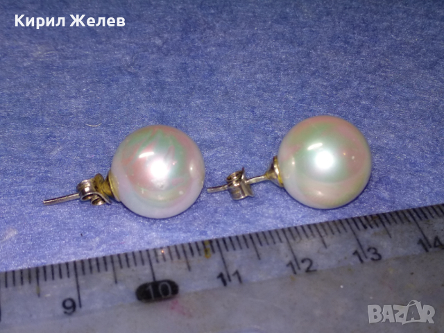 ПРЕКРАСНИ ПЕРЛЕНИ СРЕБЪРНИ ОБЕЦИ СРЕБРО 925 с ГОЛЯМА ИСТИНСКА КУЛТИВИРАНА ЯПОНСКА ПЕРЛА 43762, снимка 11 - Обеци - 44661761