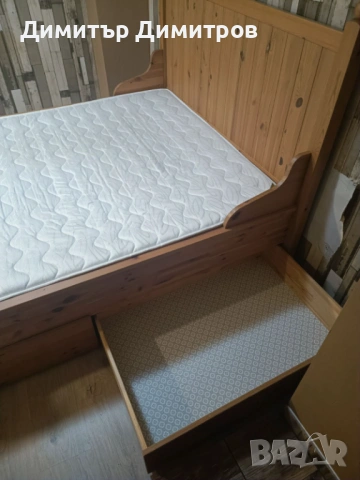 Двойно легло + матрак + подматрачна рамка и 4 шкафа, снимка 3 - Спални и легла - 54167033