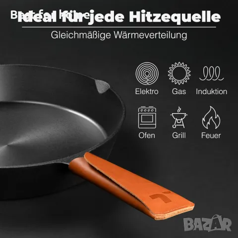  Чугунен индукционен тиган с незалепващо покритие  TECOR, снимка 2 - Съдове за готвене - 49645293