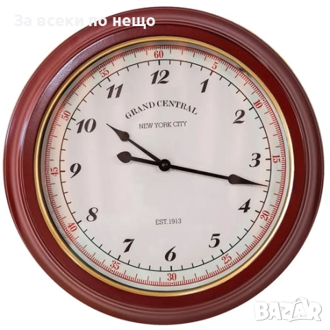 Часовник с червена рамка, 41*41*8,5 см Код P1101