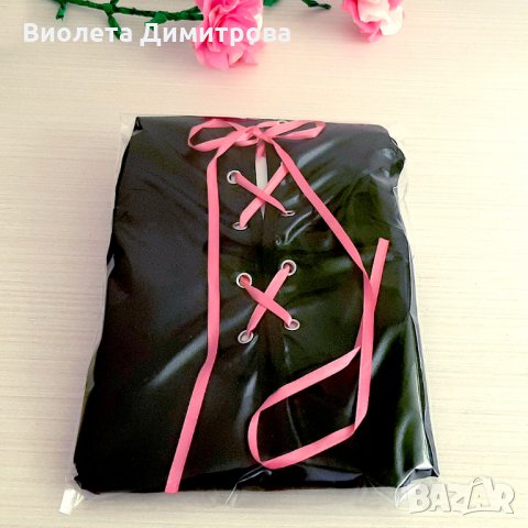 K1243 Секси мини рокля с прашки. Съблазнителна рокличка. Латексова рокля с гол гръб., снимка 4 - Бельо - 35161358