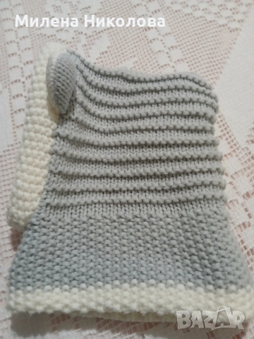 Топла плетена шапка с ушички, снимка 2 - Шапки, шалове и ръкавици - 52506825