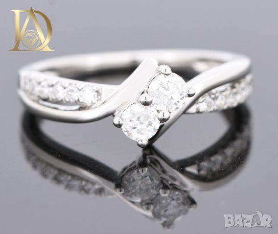 Нов Златен Пръстен с 0.52кт Естествени Диаманти, снимка 2 - Пръстени - 42863270