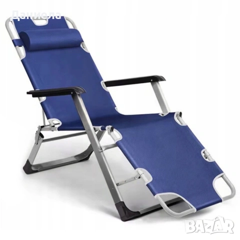 Луксозен шезлонг за градина и басейн - Мека ватирана възглавница, дишаща материя Textoline , снимка 9 - Градински мебели, декорация  - 53891603