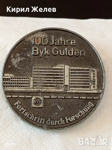 Плакет посветен на 100г. Фармацевтична компания Byk Gulden рядък за КОЛЕКЦИОНЕРИ 53444, снимка 2 - Антикварни и старинни предмети - 55978028
