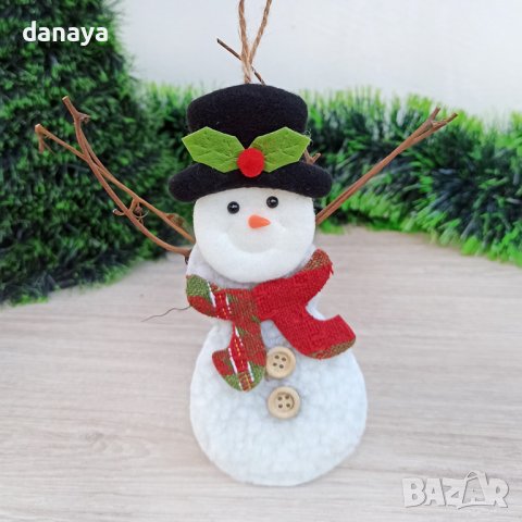 3386 Коледна фигура за окачване Снежко, 18 см, снимка 2 - Декорация за дома - 39086388