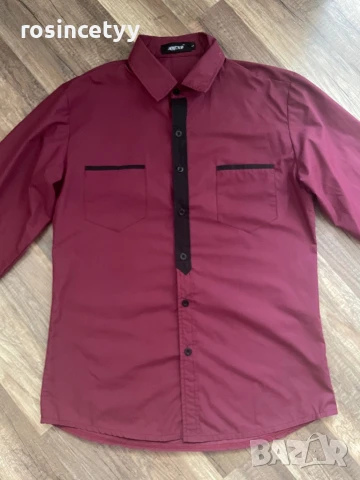 мъжка риза бордо, снимка 2 - Ризи - 50716902