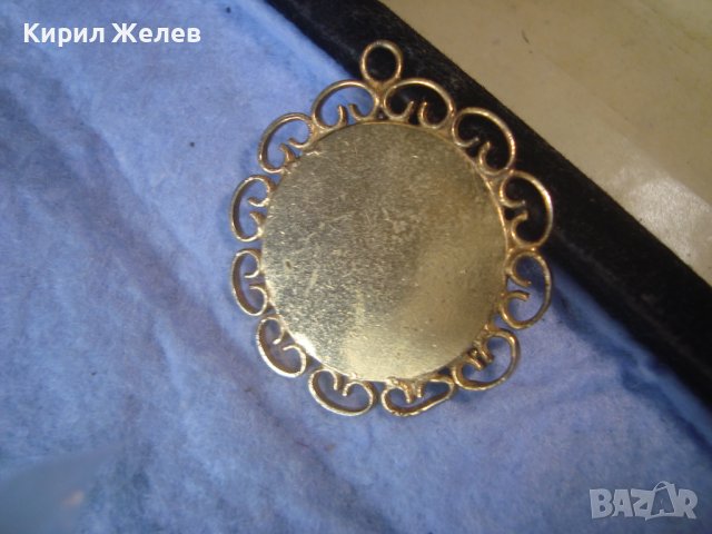 СТАР ПОЗЛАТЕН РЕТРО АРТ ДЕКО ПЕНДАНТ МЕДАЛЬОН с ШЛИФОВАН КАРНЕОЛ 29463, снимка 4 - Антикварни и старинни предмети - 37743367