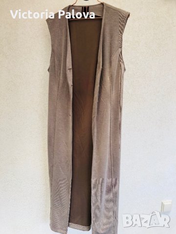 Рокля-дълъг елек цвят капучино Франция, снимка 3 - Рокли - 29111997