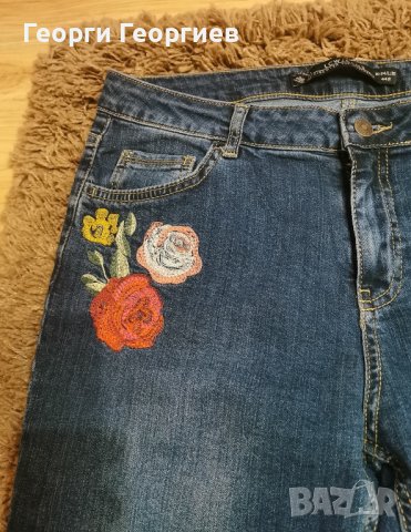 Страхотни дънки с широк крачол и бродерия, снимка 3 - Дънки - 40490628