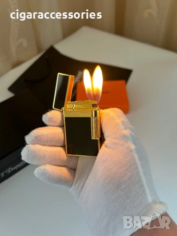S.T. Dupont Ligne 2 Black Gold оригинална запалка, 2 пламъка