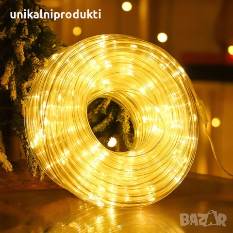 20м Коледен светещ LED маркуч студено червен+захранване с 8 шоу програми , снимка 3 - Декорация за дома - 52678818