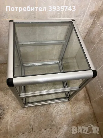 Маса алуминий помощна етажерка витрина, снимка 4 - Маси - 48103114