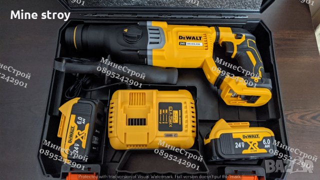 Акумулаторен Перфоратор DeWALT DCH263 24v с 2 батерии 6ah Девалт TSTAK, снимка 2 - Бормашини - 39771217