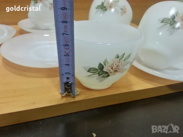 стар френски аркопал чаши за чай , снимка 6 - Антикварни и старинни предмети - 49514040