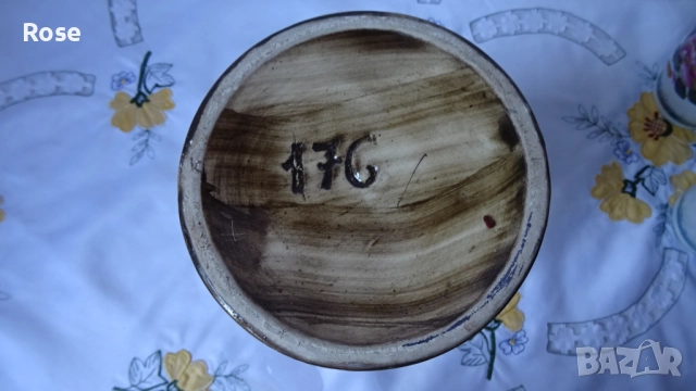 Винтидж керамична ваза, ръчно рисувана от H. Bequet Quaregnon, снимка 15 - Вази - 52650228