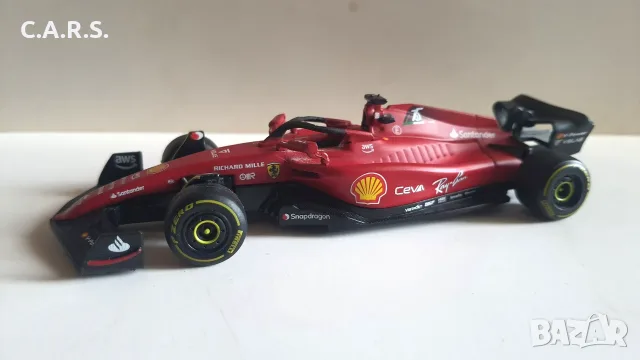 Bburago FERRARI F1-75 Shell Bluetooth - Мащаб 1:41, снимка 3 - Колекции - 56129022