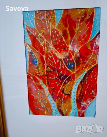Авторска картина "Оранжево", снимка 3 - Картини - 54264752