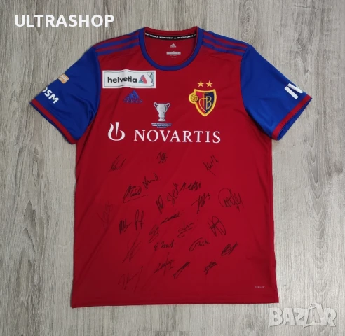 Оригинална футболна фланелка на Базел от финал 2019/20 с автографи FC Basel 2019-20 Home size L