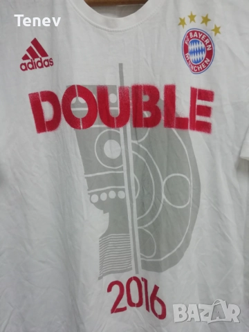 Bayern Munich Adidas Double 2016 шампионска оригинална памучна тениска Байерн Мюнхен 2XL Дубъл , снимка 4 - Тениски - 52896943