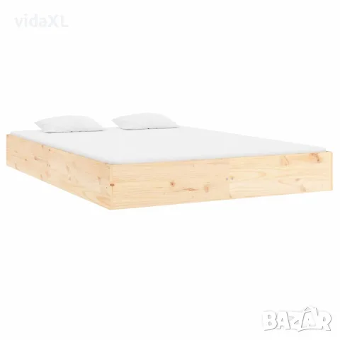vidaXL Рамка за легло без матрак, масивна дървесина, 140x200 см, снимка 4 - Спални и легла - 56147936